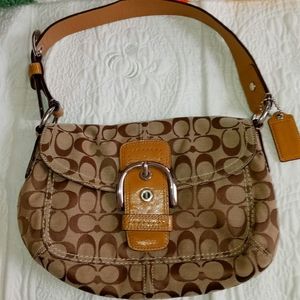 Coach purse brown tan gently used